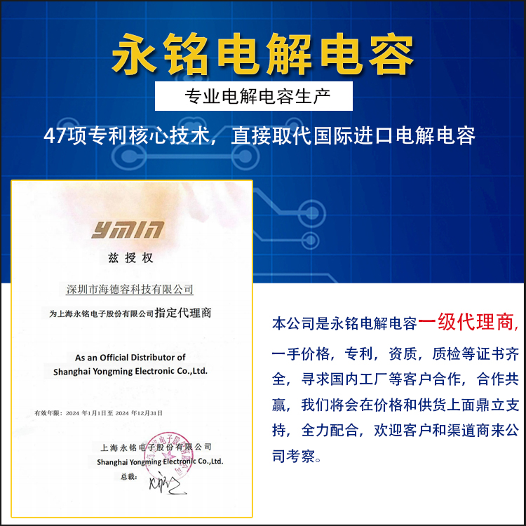 海德容-永銘電解電容代理商